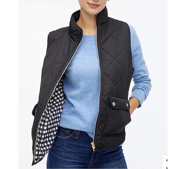 J. Crew Excursion Quilted Puffer Vest Pockets Zip Front Winter Megan Markle - Picture 4 of 15